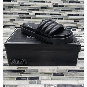 MIA Annaleese Black Nappa Women's Slide Sandals